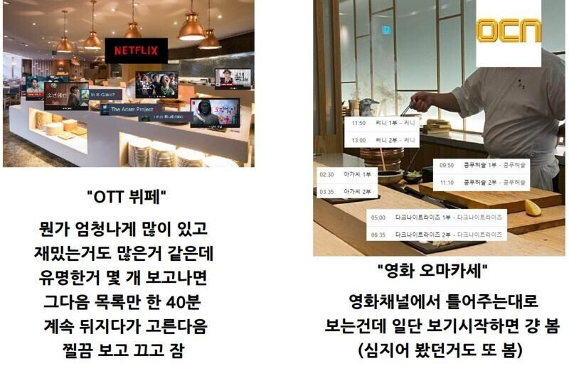 넷플릭스와 OCN의 차이