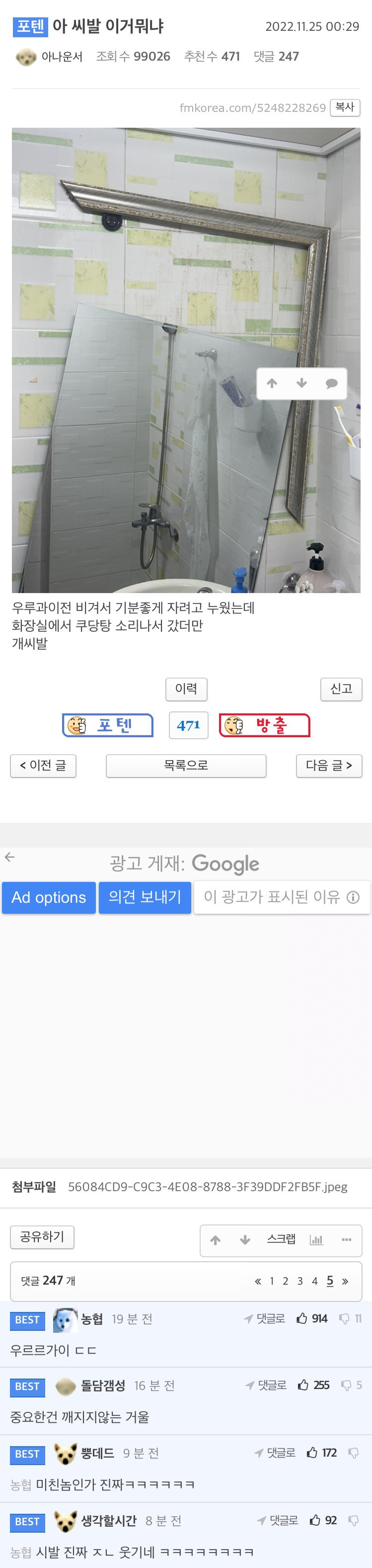 싱글벙글 월드컵 보고 기분 좋게 자려던 펨코인.jpg