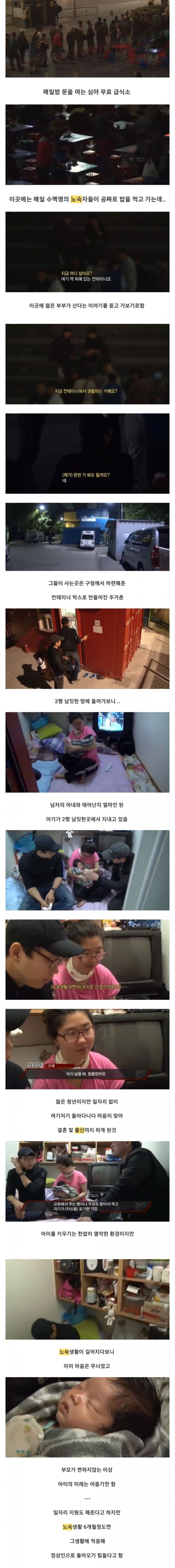 젊은 노숙자 부부의 일상