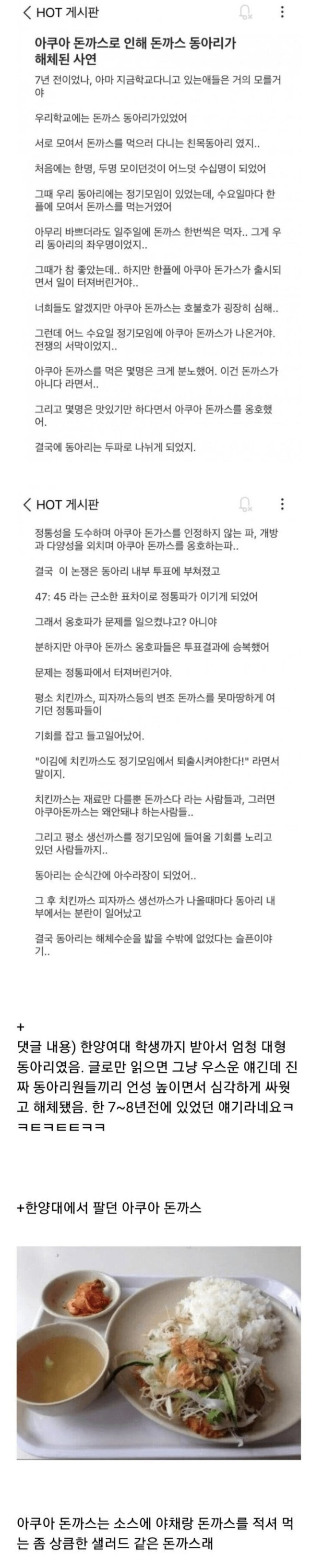 어느 대학의 돈까스 동아리 해체 사건