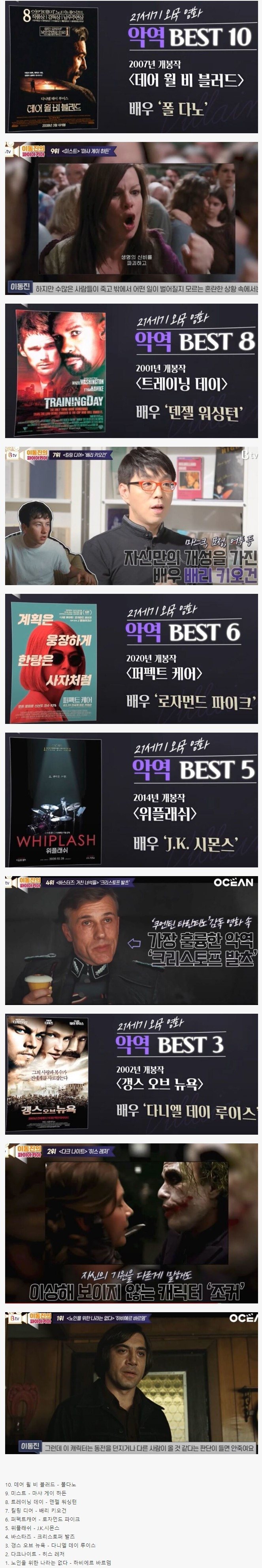21세기 외국 영화 악역 BEST TOP 10