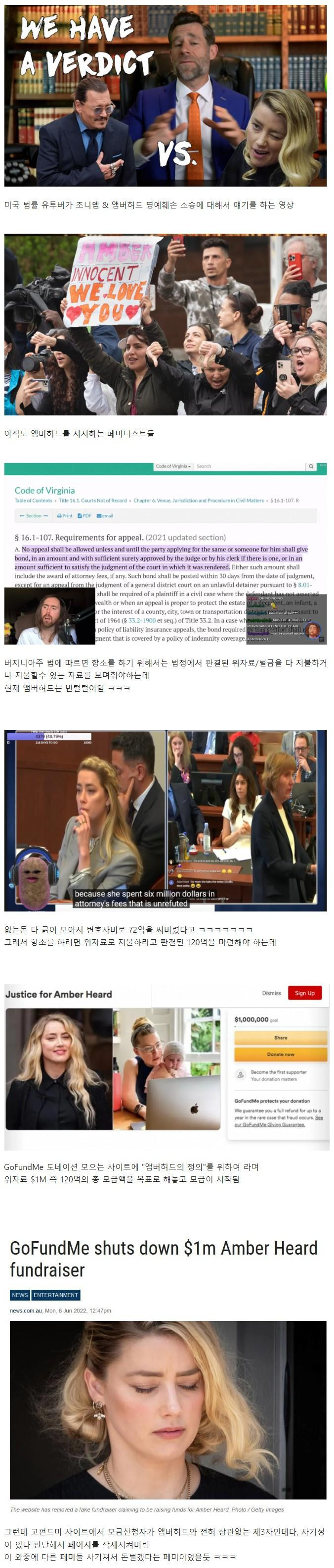 엠버허드 항소 못 할 수도 있다