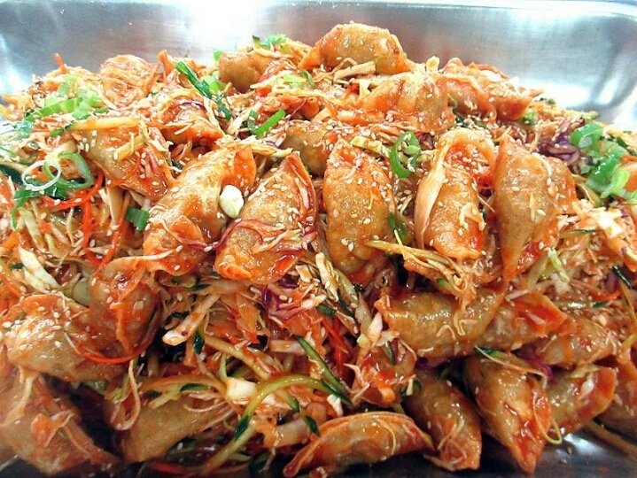 단체급식 비빔만두 만두탕수