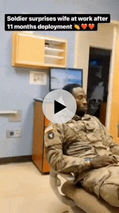 파병후 아내 직장에 깜짝 방문한 남편